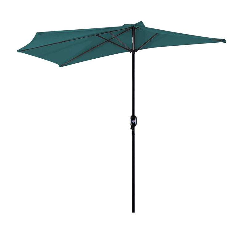 Outsunny 3 (m) Metal Frame Garden Furniture Parasol Half Round Umbrella