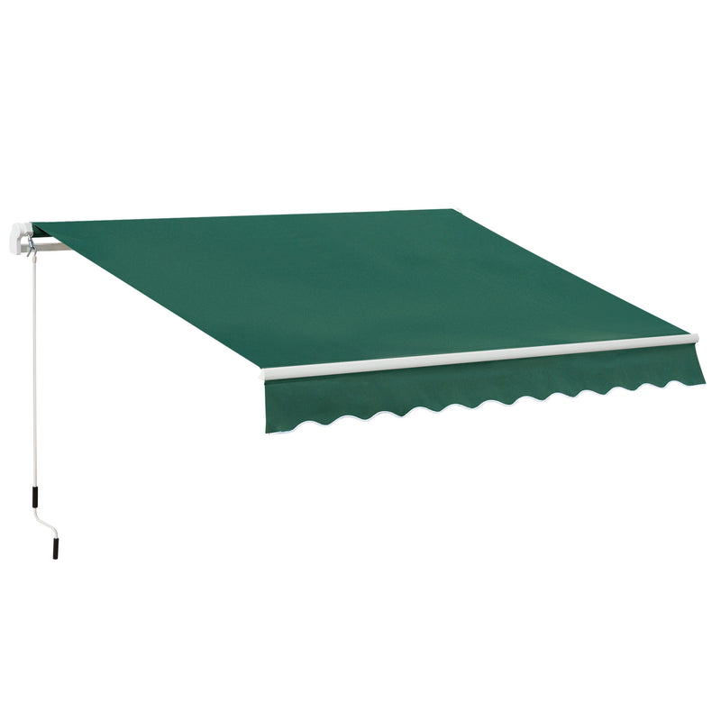 Outsunny Manual Retractable Awning Garden Shelter Canopy 3 x 2m Green