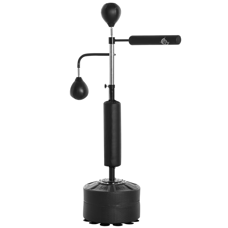 HOMCOM 3-in-1 Punching Bag with Stand with 2 Speedballs, 360° Relax Bar, PU Bag