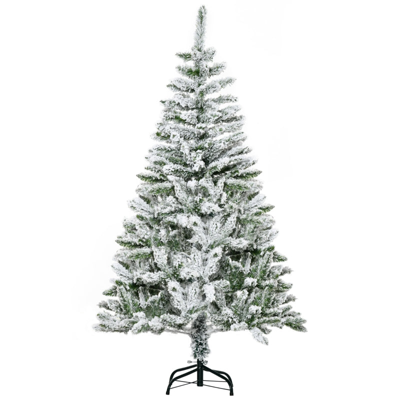 HOMCOM Christmas Tree Snow Flocked 5'