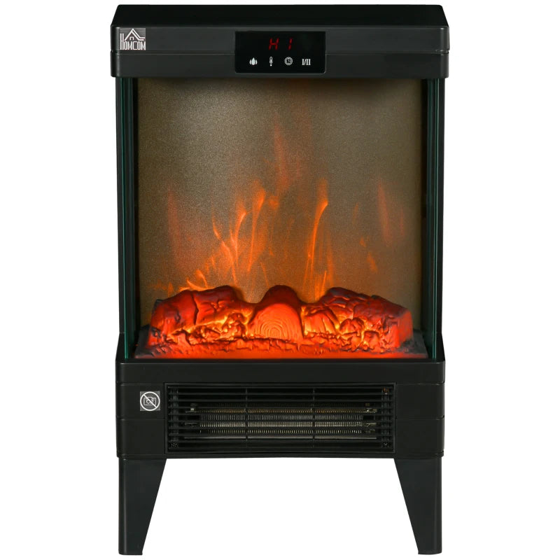 HOMCOM Electric Fireplace Heater- Black