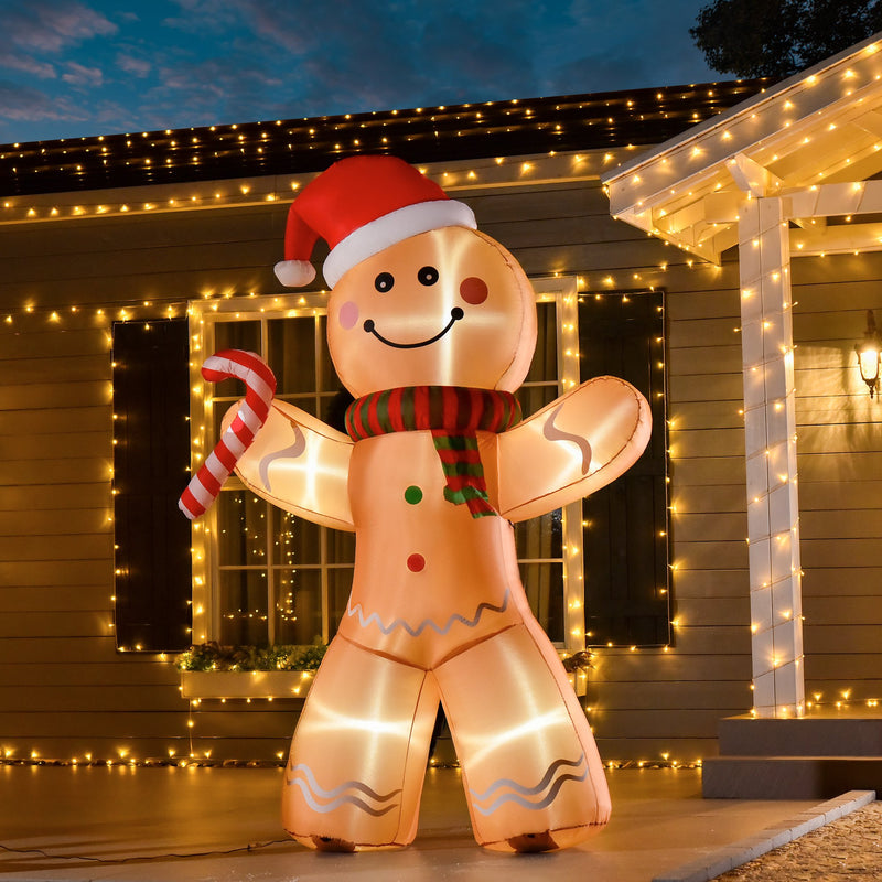 HOMCOM Inflatable Gingerbread Man