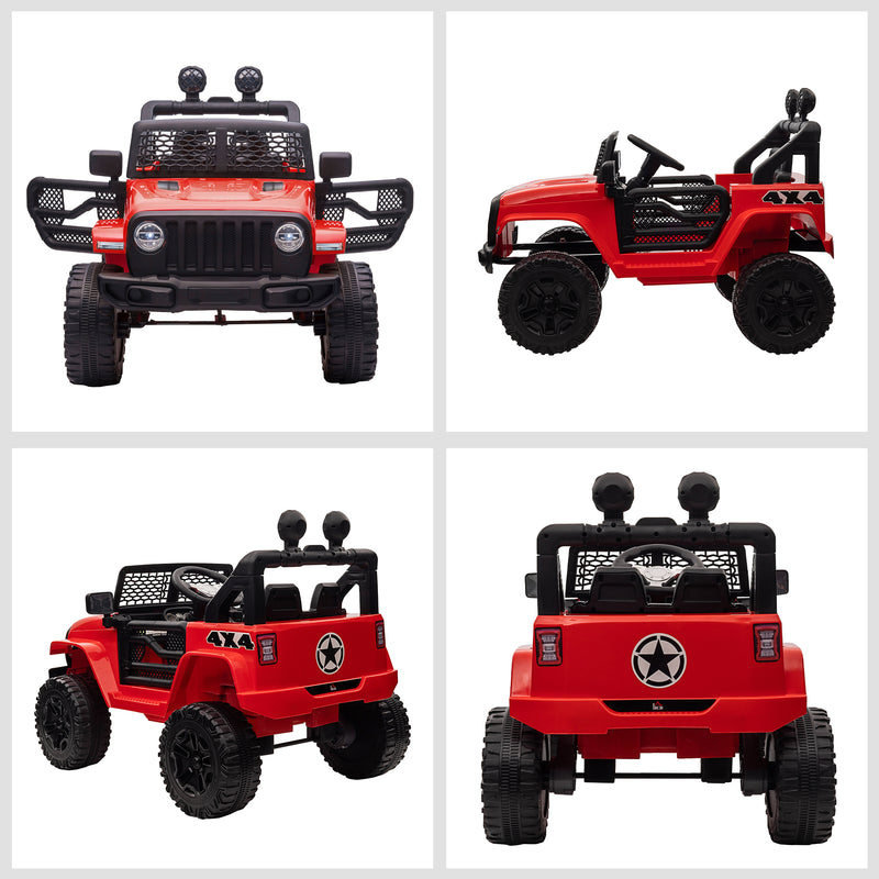 HOMCOM Kids Electric Ride on Car Truck Off Road 12v - Red