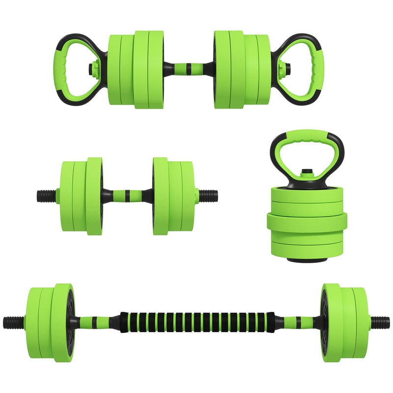 SPORTNOW Weight Dumbbells Set, Barbell, Kettlebell, Push Up Stand, 20kg