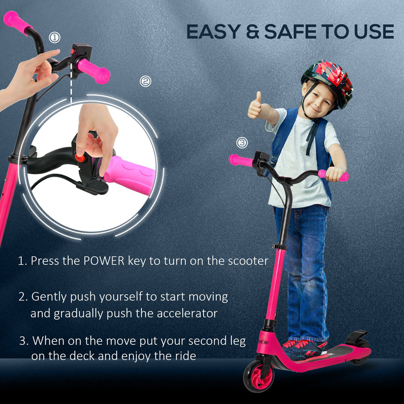 HOMCOM Kids Electric Ride On eScooter 120w - Pink