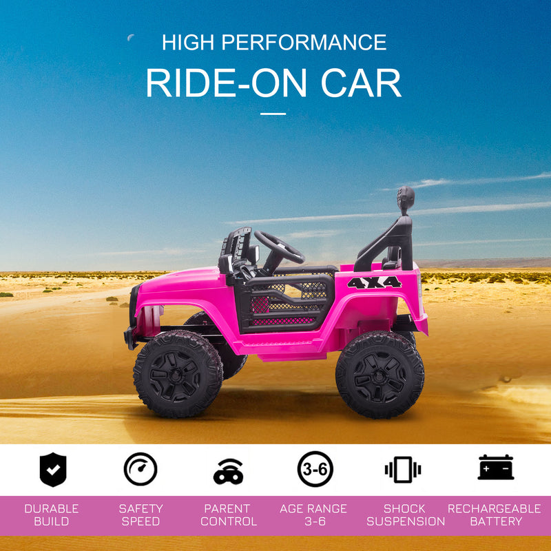 Kids Electric Ride on Car Truck Off Road 12v - Pink