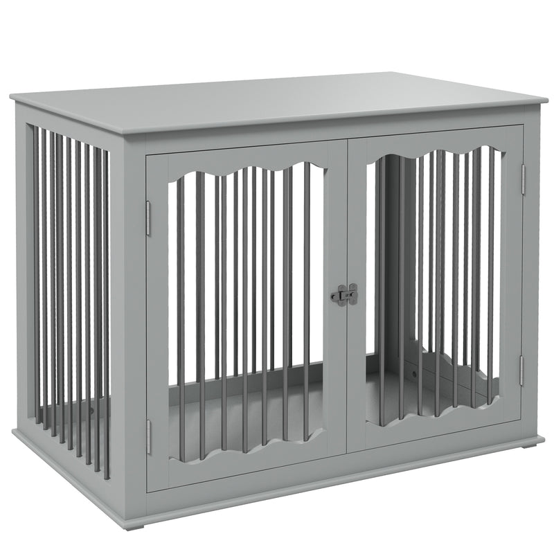 PawHut Dog Crate End Table w/ Locks and Latches, for Large Dogs