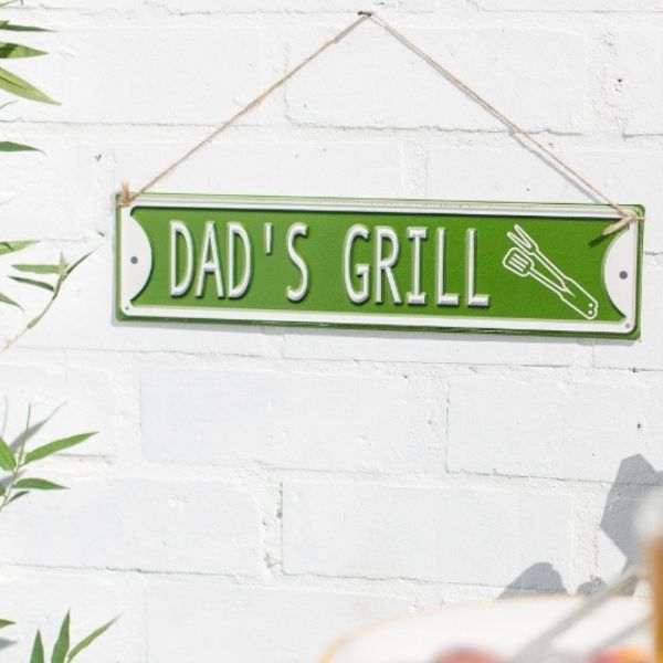 La Hacienda Wall Art - Dad's Grill Embossed Metal Sign 40x10