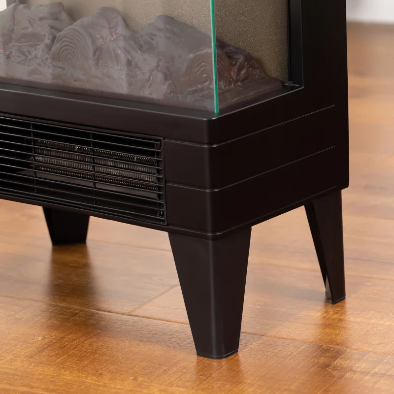 HOMCOM Electric Fireplace Heater- Black