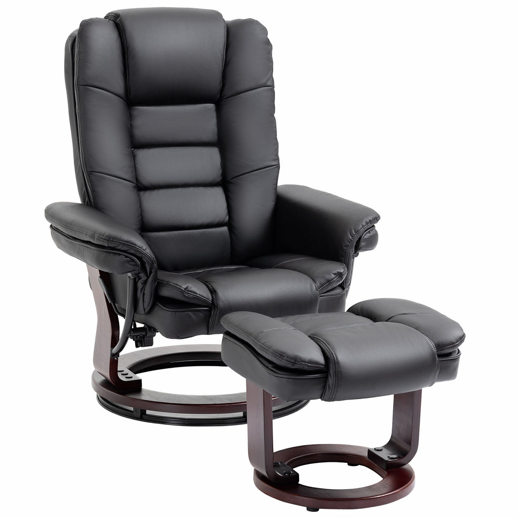 HOMCOM Manual Recliner Armchair PU Leather Lounge Chair w