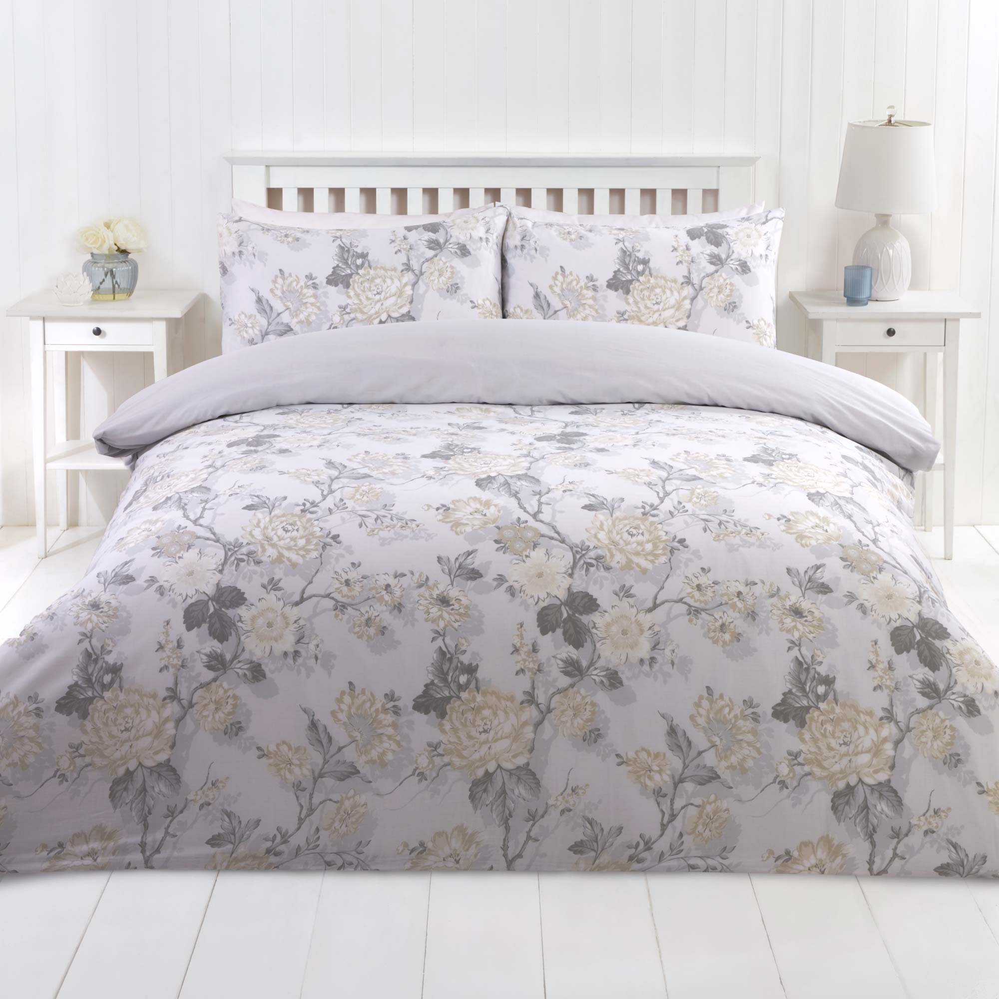 Lewis's Fauna Duvet Set - Grey/Cream