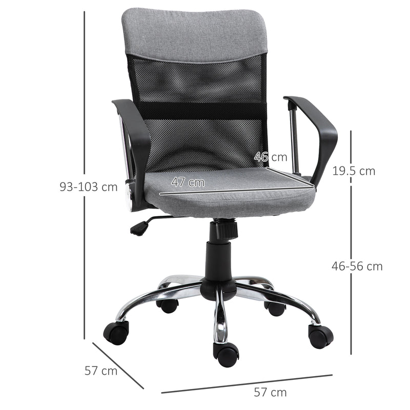 Linen Look Mesh Office Chair