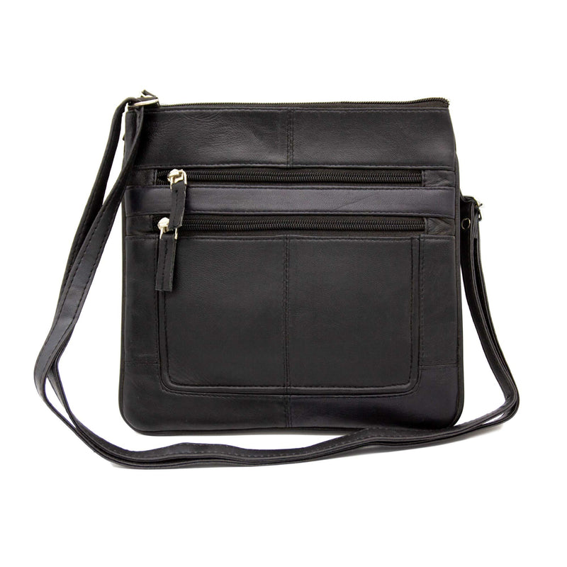 Leather Crossbody Bag - Black