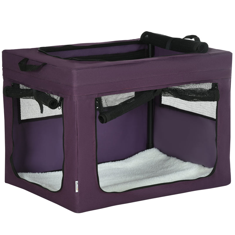 PawHut 69cm Pet Carrier w/ Cushion, for Miniature, Small Dogs - Purple