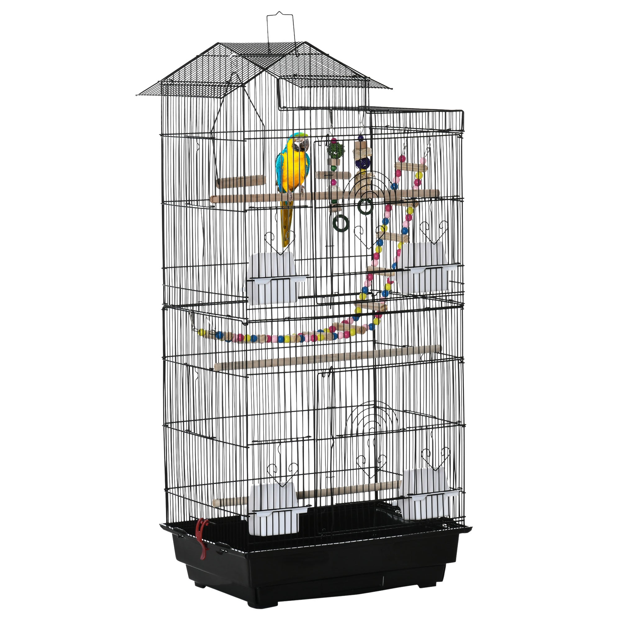 PawHut Bird Cage for Budgies, Finches, Canaries w/ Accessories, Toys,