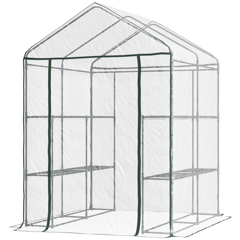 Outsunny Walk In Greenhouse Garden Clear PVC Frame Shelves Reinforced Plant Grow