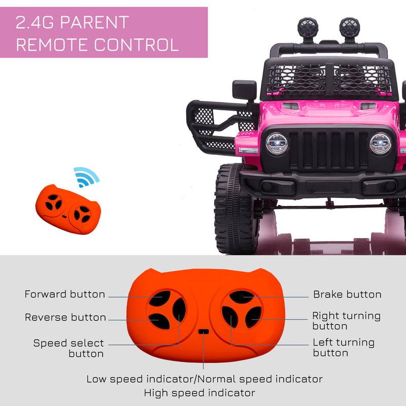 Kids Electric Ride on Car Truck Off Road 12v - Pink