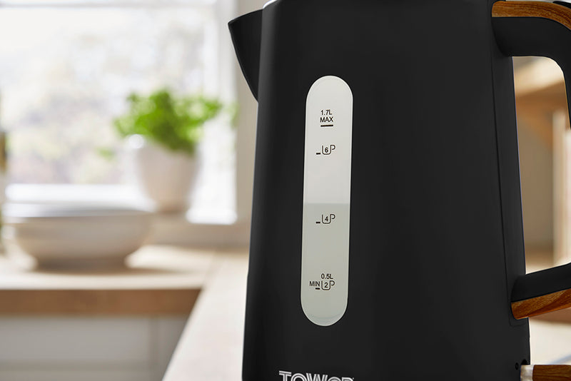 Tower Scandi 3KW 1.7L Rapid Boil Kettle - Black