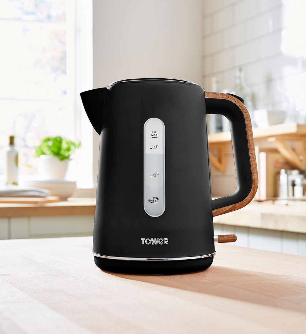 Tower Scandi 3KW 1.7L Rapid Boil Kettle Black