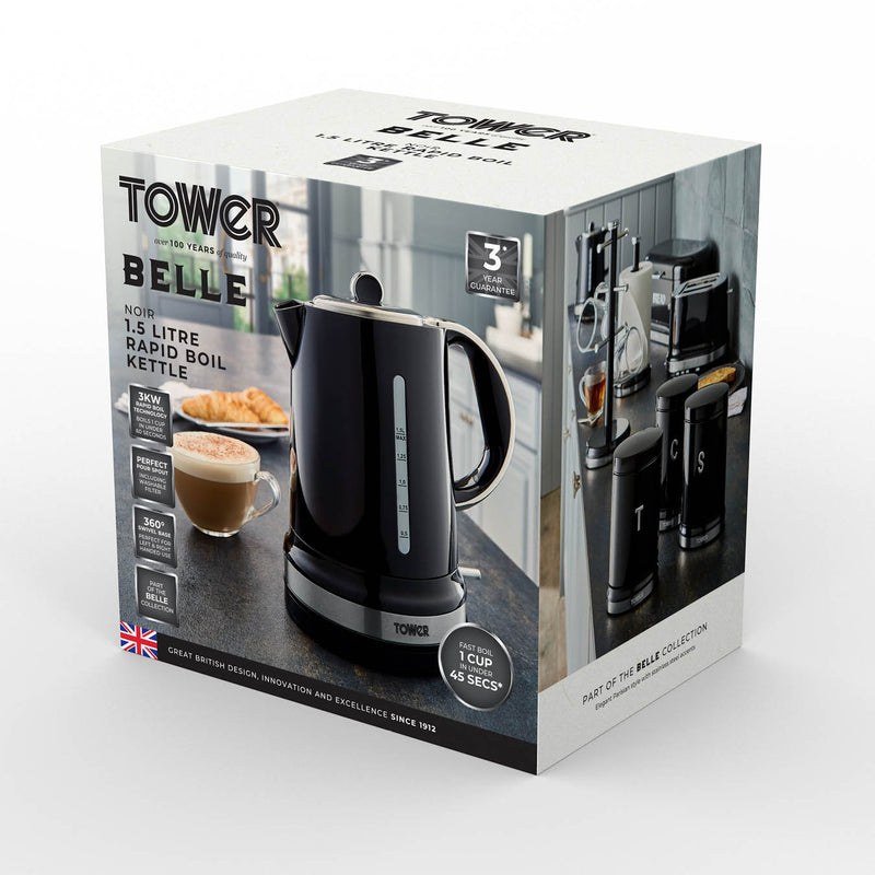 Tower Belle Collection 1.5 Litre Kettle - Black