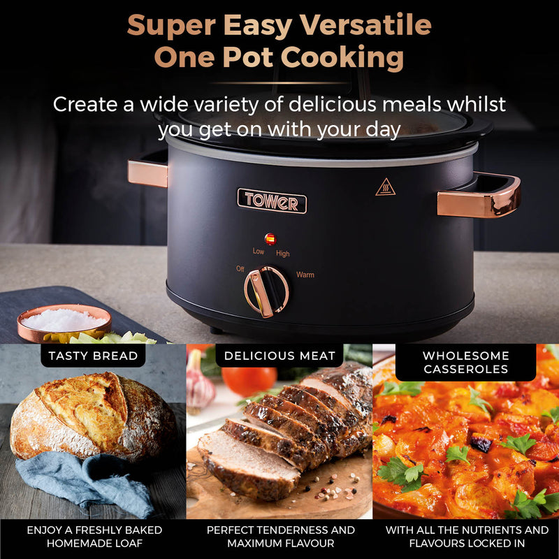 Tower Cavaletto 3.5 Litre Slow Cooker - Black