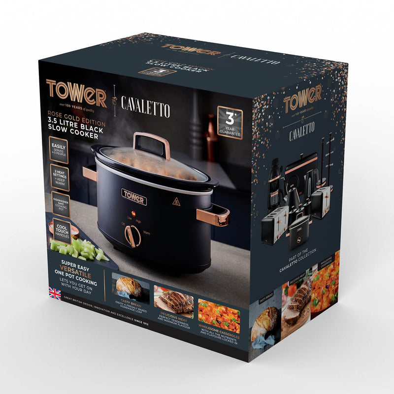 Tower Cavaletto 3.5 Litre Slow Cooker - Black