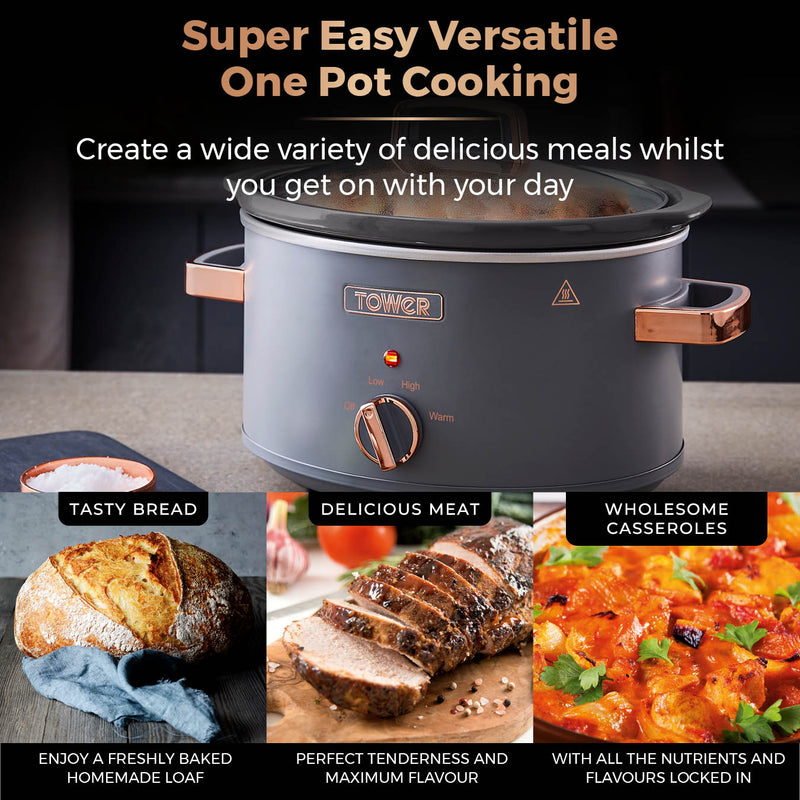 Tower Cavaletto 3.5 Litre Slow Cooker - Grey