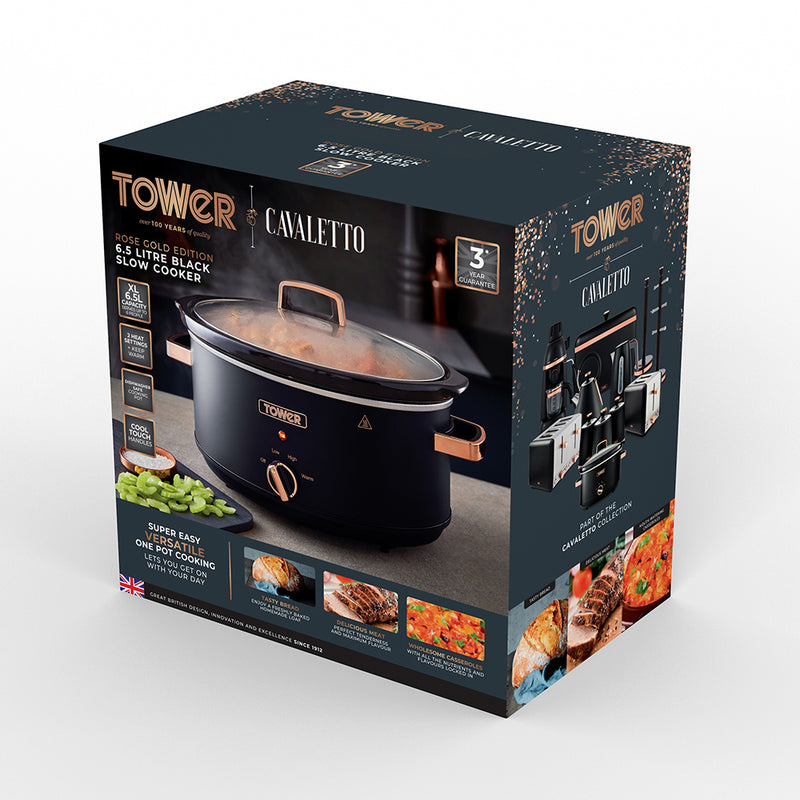 Tower Cavaletto 6.5L Slow Cooker - Black