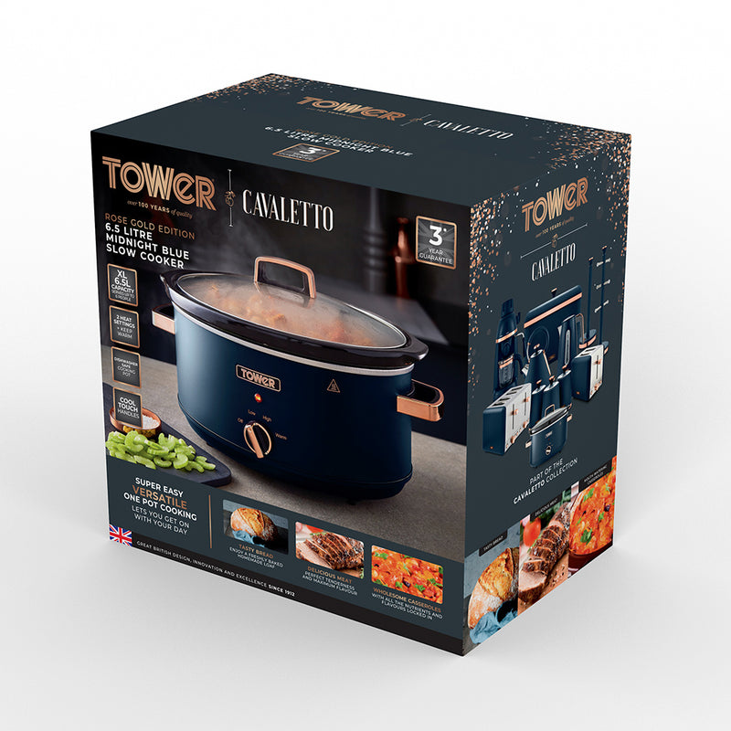 Tower Cavaletto 6.5L Slow Cooker - Midnight Blue