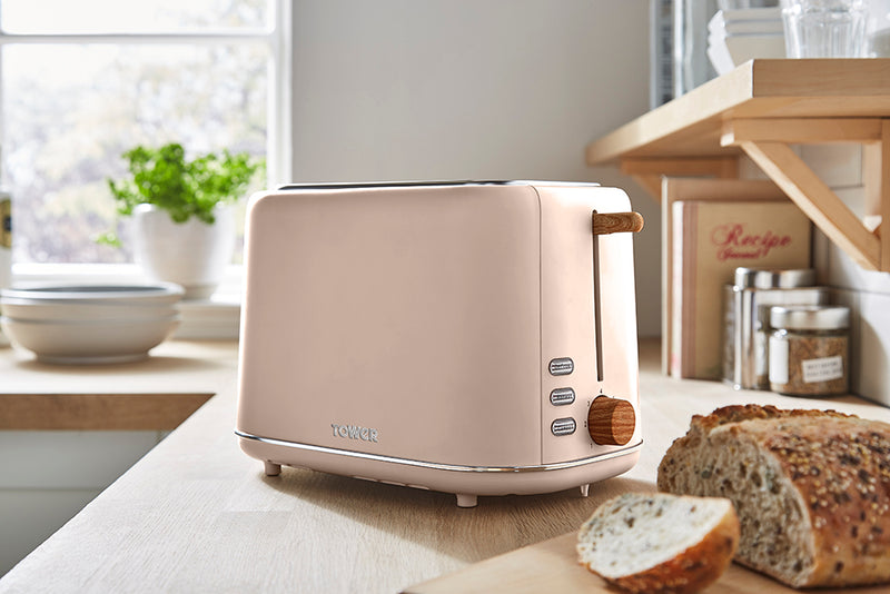 Tower Scandi 2 Slice Toaster - Pink