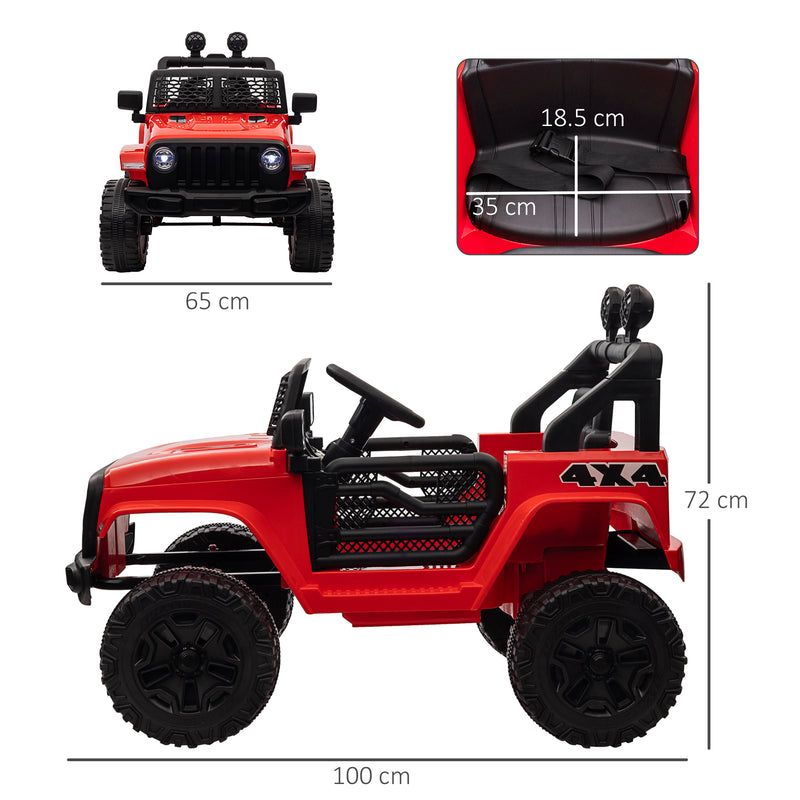 HOMCOM Kids Electric Ride on Car Truck Off Road 12v - Red