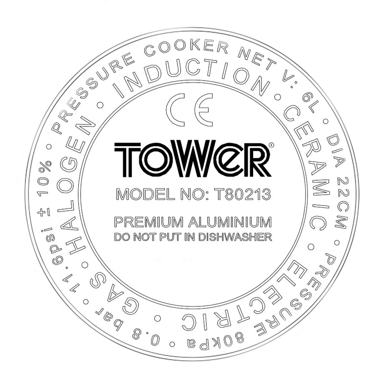 Tower High Dome 6 Litre Pressure Cooker - Silver