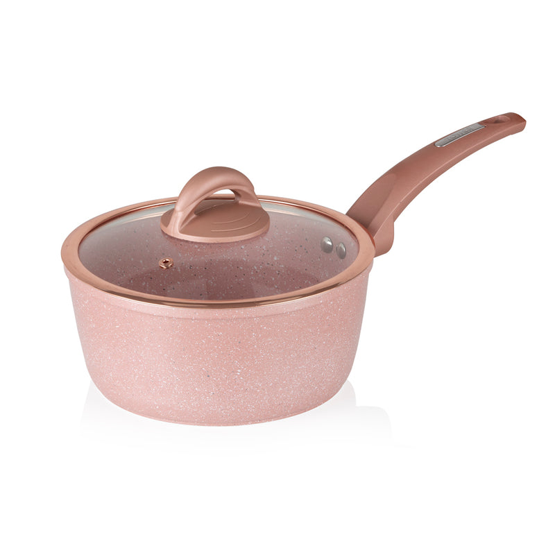 Tower Cerastone 3 Piece Saucepan Set - Pink