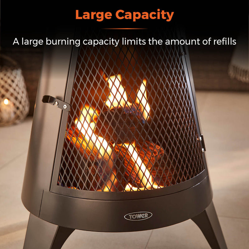 Tower Apollo Log Burner - Black