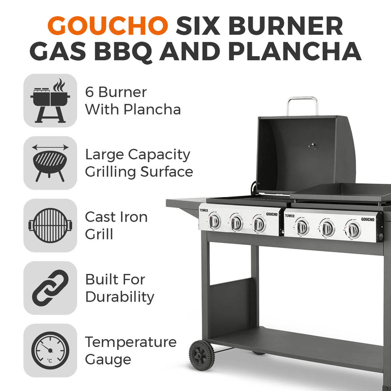 Tower Goucho BBQ and Plancha - Black