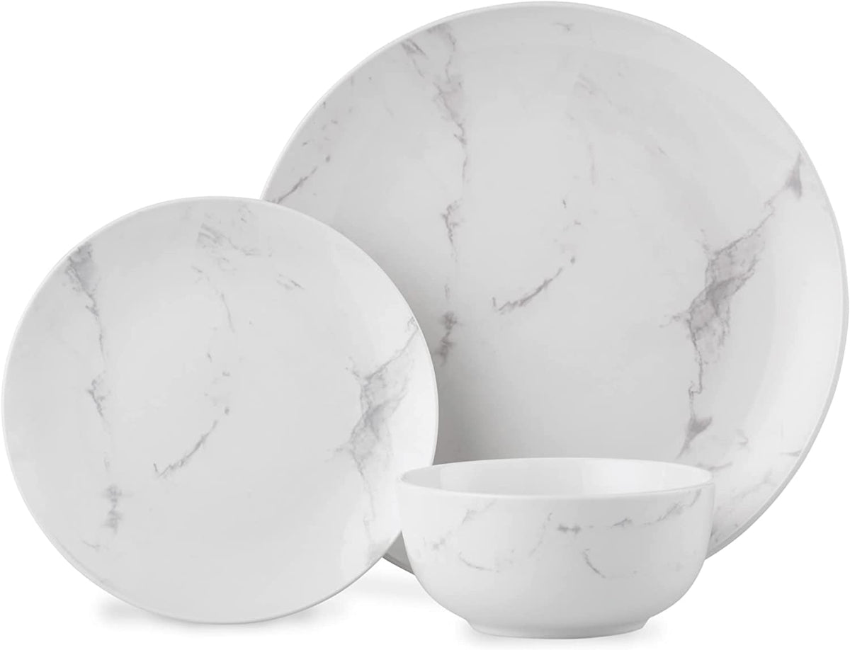 Lewis s Marble Dinner Set 12 Piece Porcelain Dinnerware