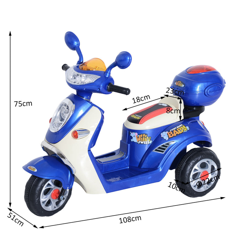 Electric Ride on Toy Tricycle Car - Blue