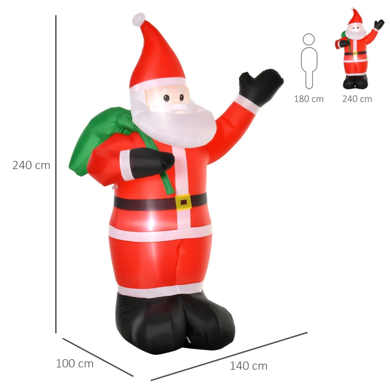 HOMCOM Christmas Inflatable Santa Claus 8'