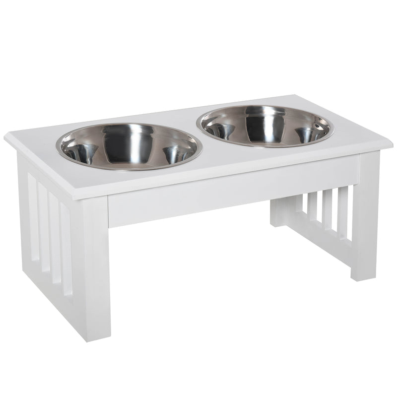 PawHut Raised Dog Bowls Pet Feeder Raised Elevated Stainless Steel Food Water