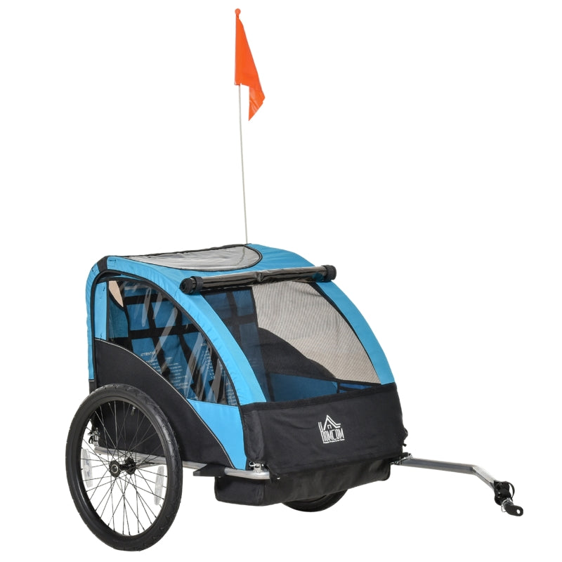 HOMCOM Bicycle Trailer with 2 Wheels - Blue