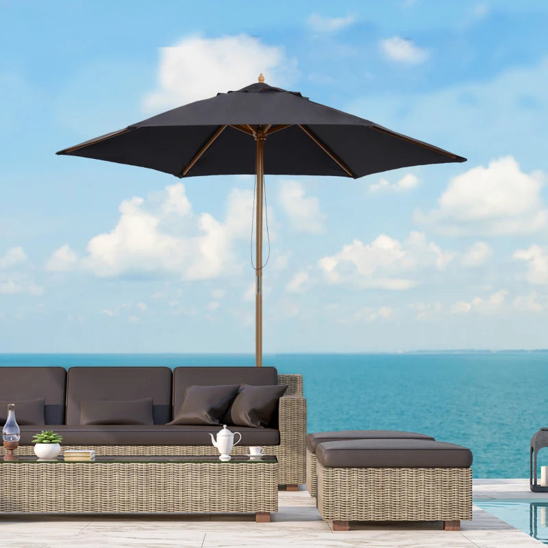 Outsunny Patio Umbrella Black