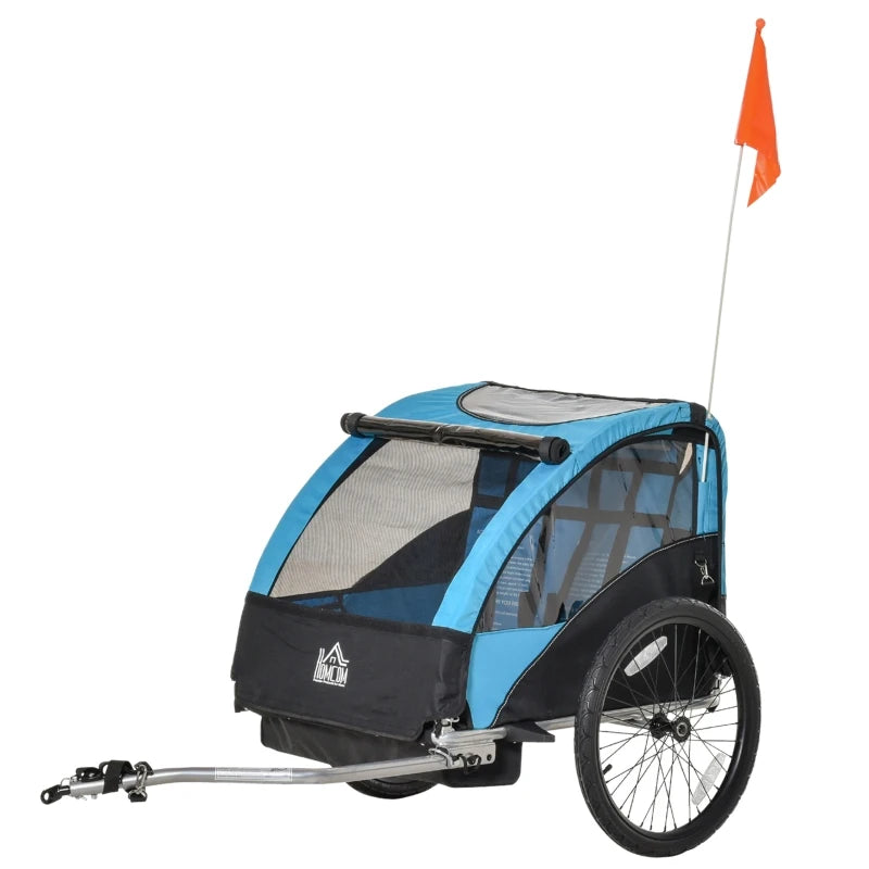 HOMCOM Bicycle Trailer with 2 Wheels - Blue