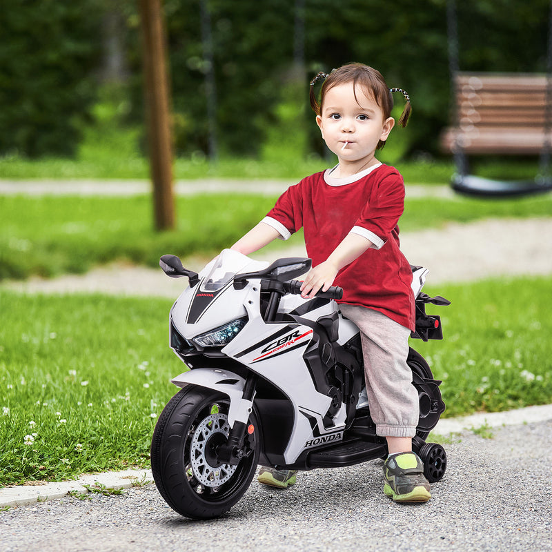 HOMCOM Kids Electric Ride On Motorcycle Bike 6v - White