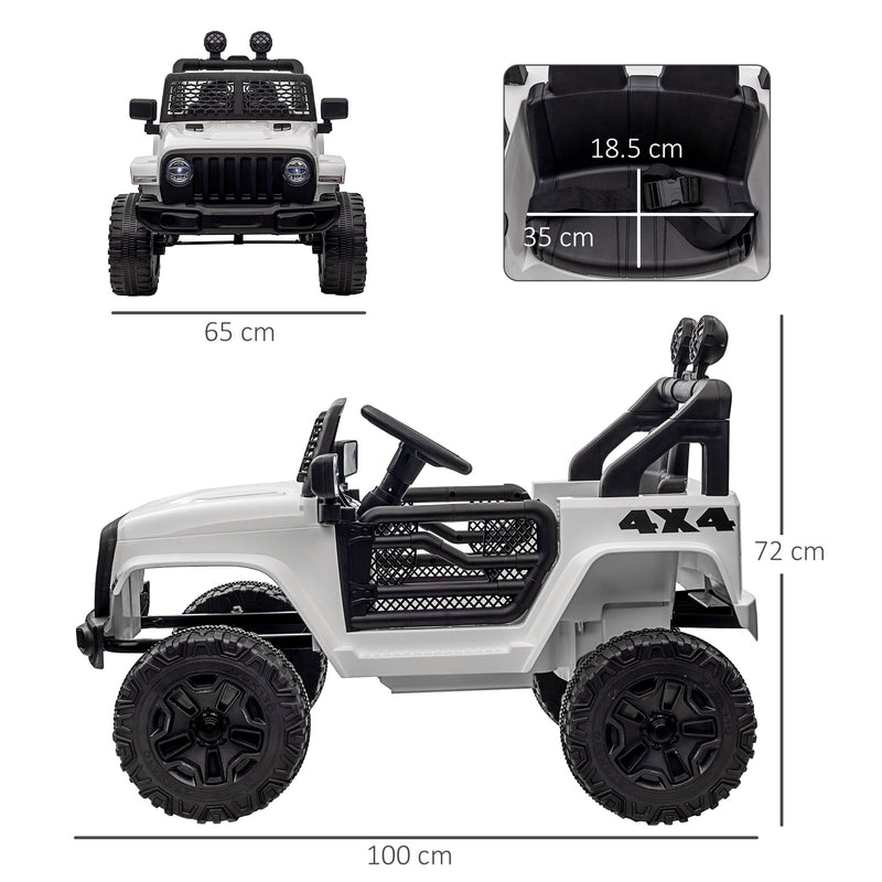 HOMCOM Kids Electric Ride on Car Truck Off Road 12v - White