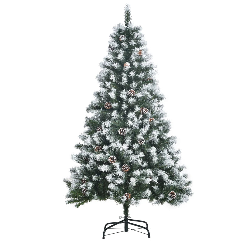 HOMCOM Christmas Tree Slim 5' with Pinecones