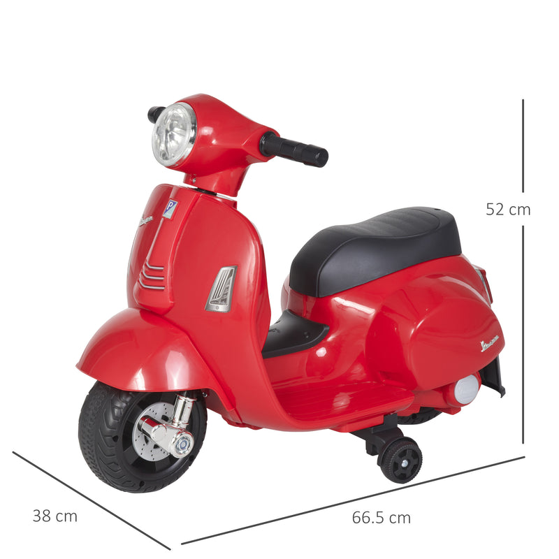 HOMCOM Kids Electric Ride on Motorcycle Trike Vespa 6v - Red