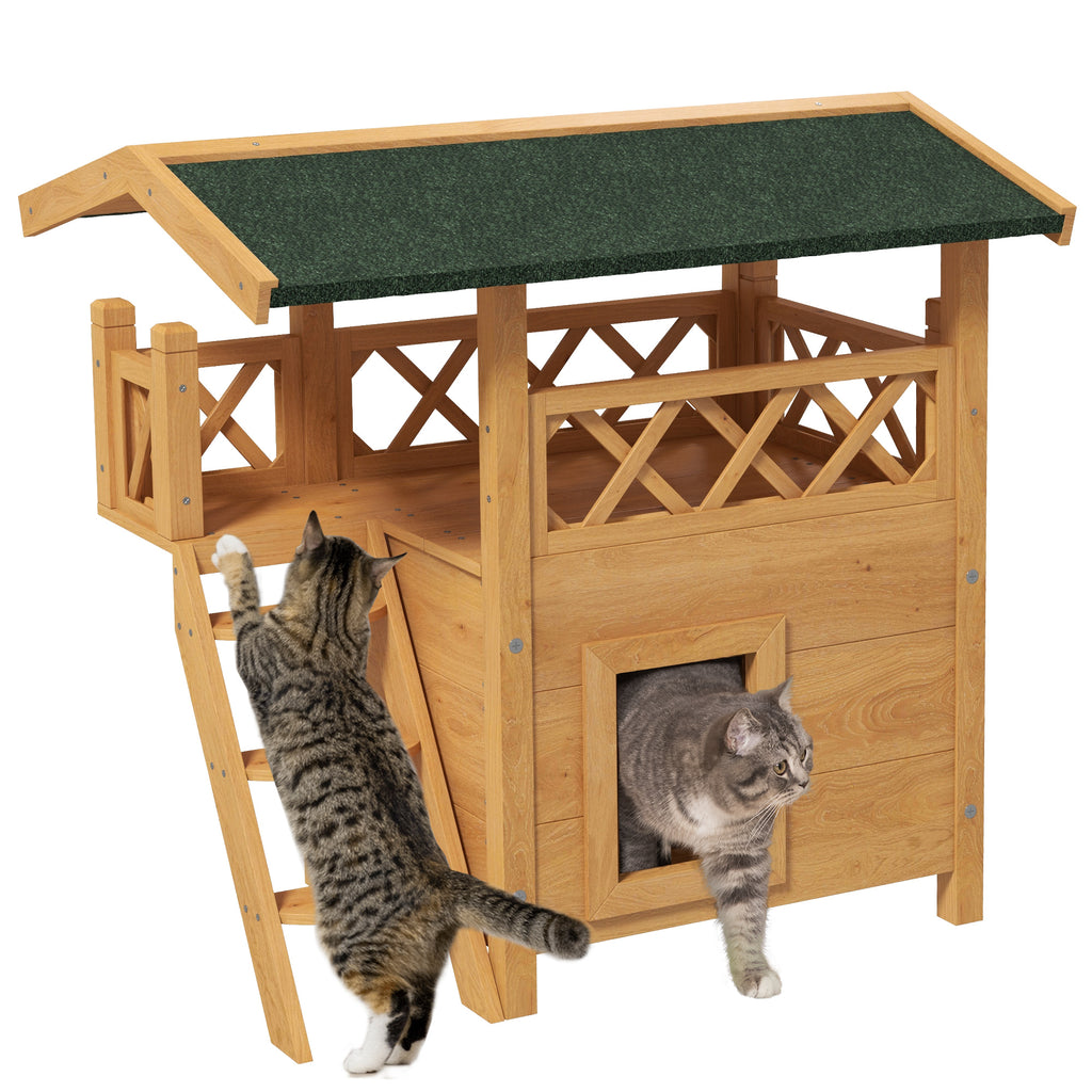 Pawhut outdoor best sale cat house