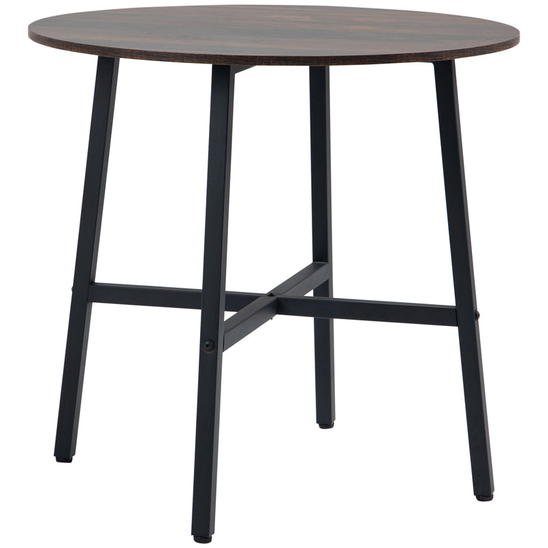 HOMCOM 80cm Round Kitchen Table, Dining Table for Small Spaces, Steel Leg