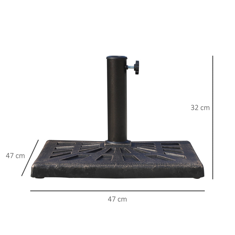 Outsunny Square Umbrella Base 15kg - Bronze