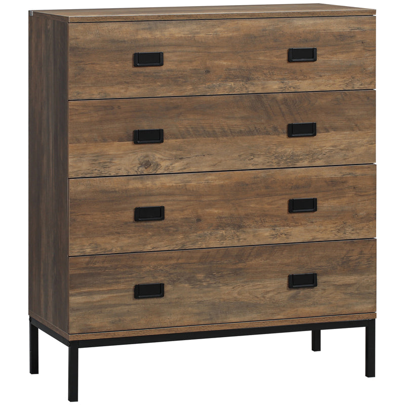 HOMCOM Chest of Drawers, 4 Drawer Unit Storage Chest Bedroom Living Room